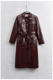 Trench ecopelle con cintura