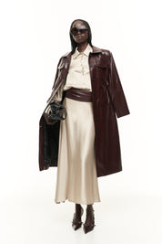 Trench ecopelle con cintura