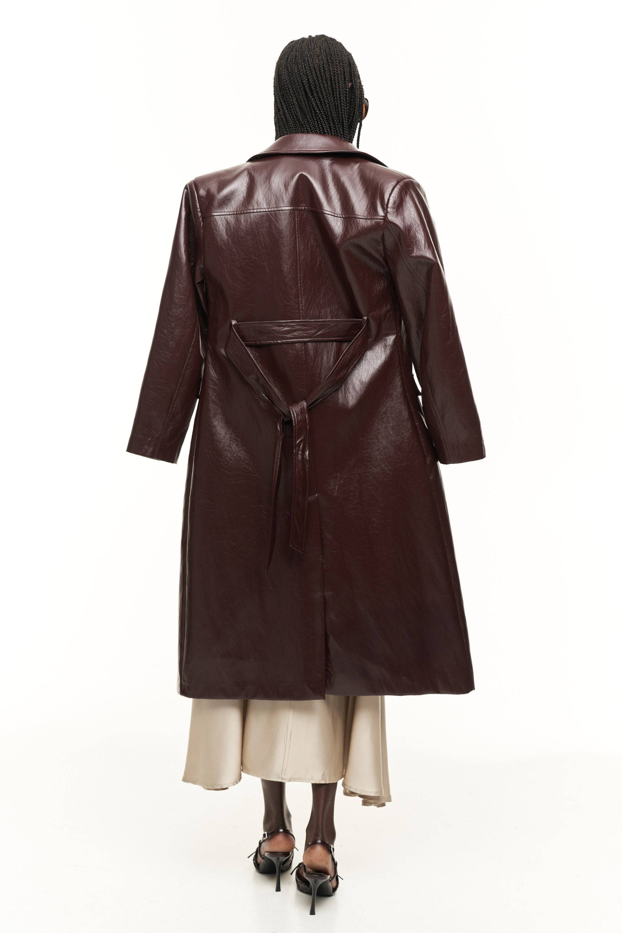 Trench ecopelle con cintura