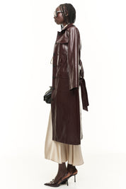 Trench ecopelle con cintura