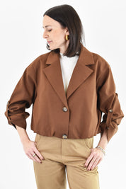 Giubbotto crop arricciato