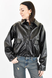 Bomber ecopelle intrecciata