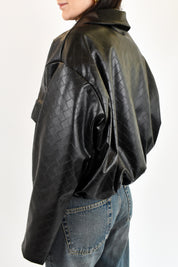 Bomber ecopelle intrecciata