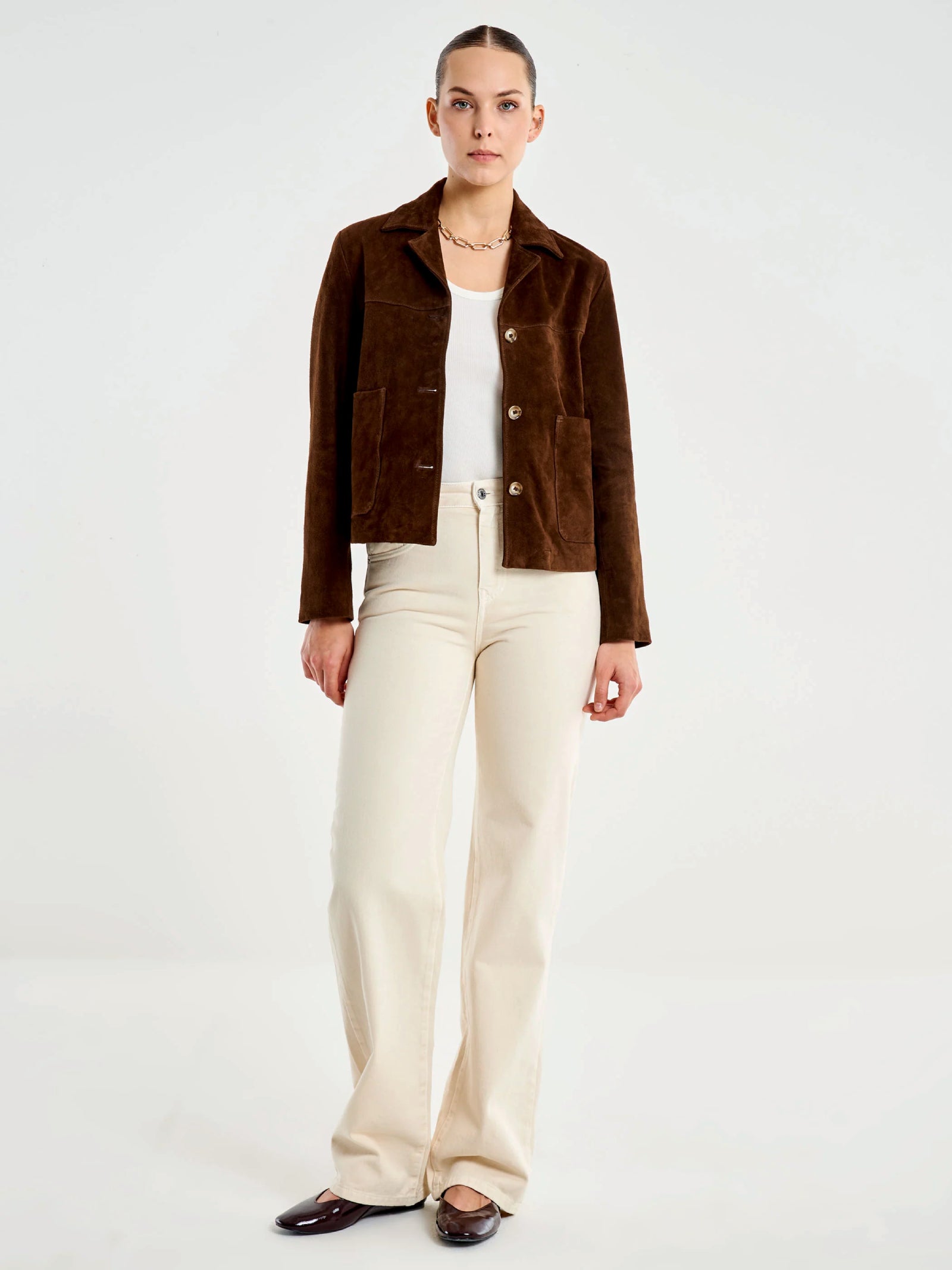 Giacca corta in camoscio