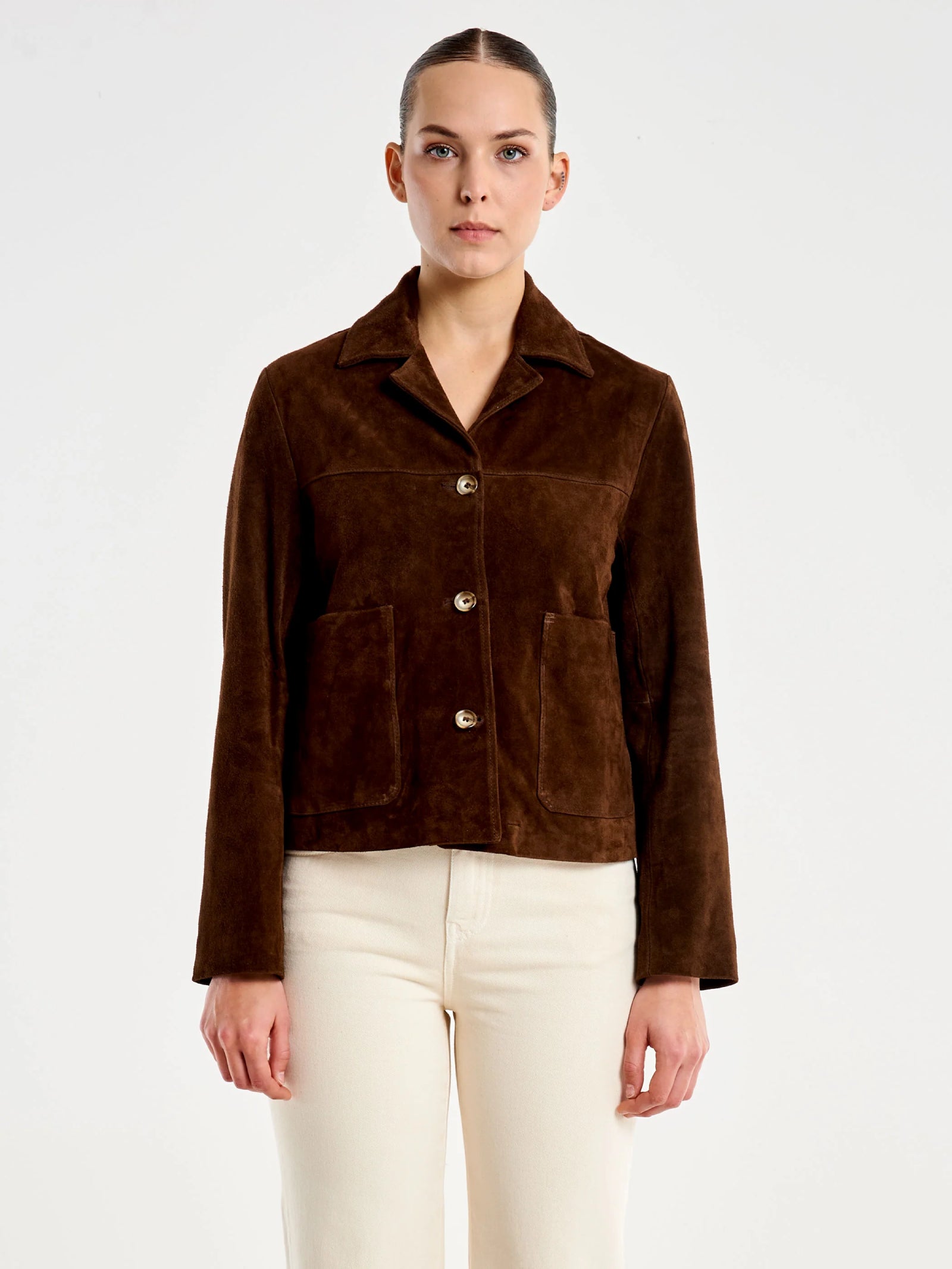 Giacca corta in camoscio