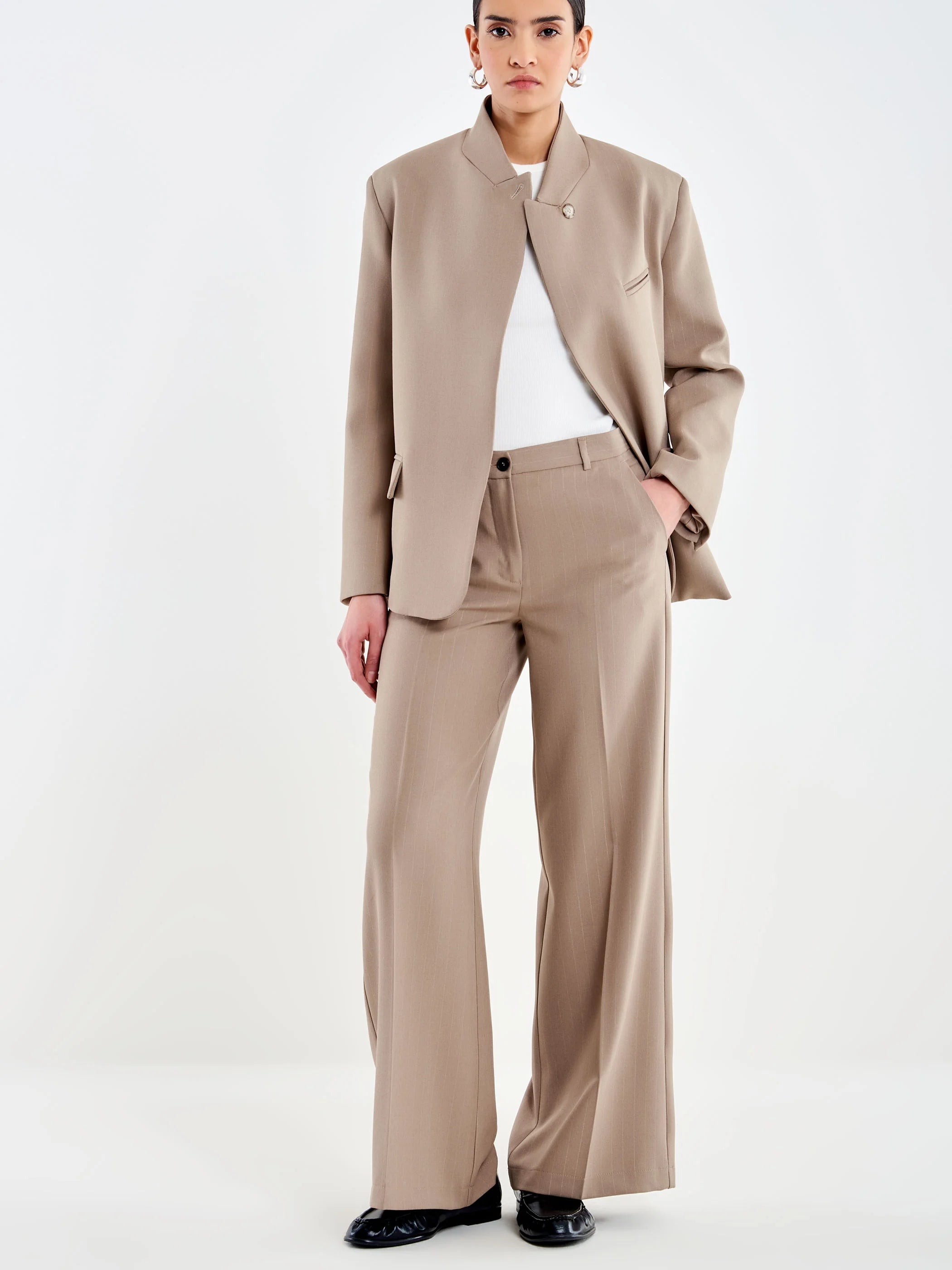 Pantalone pallazzo gessato