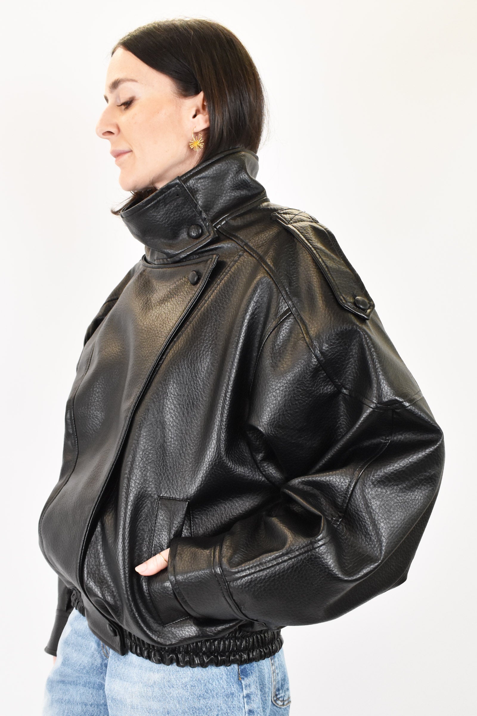 Giubbotto ecopelle martellata