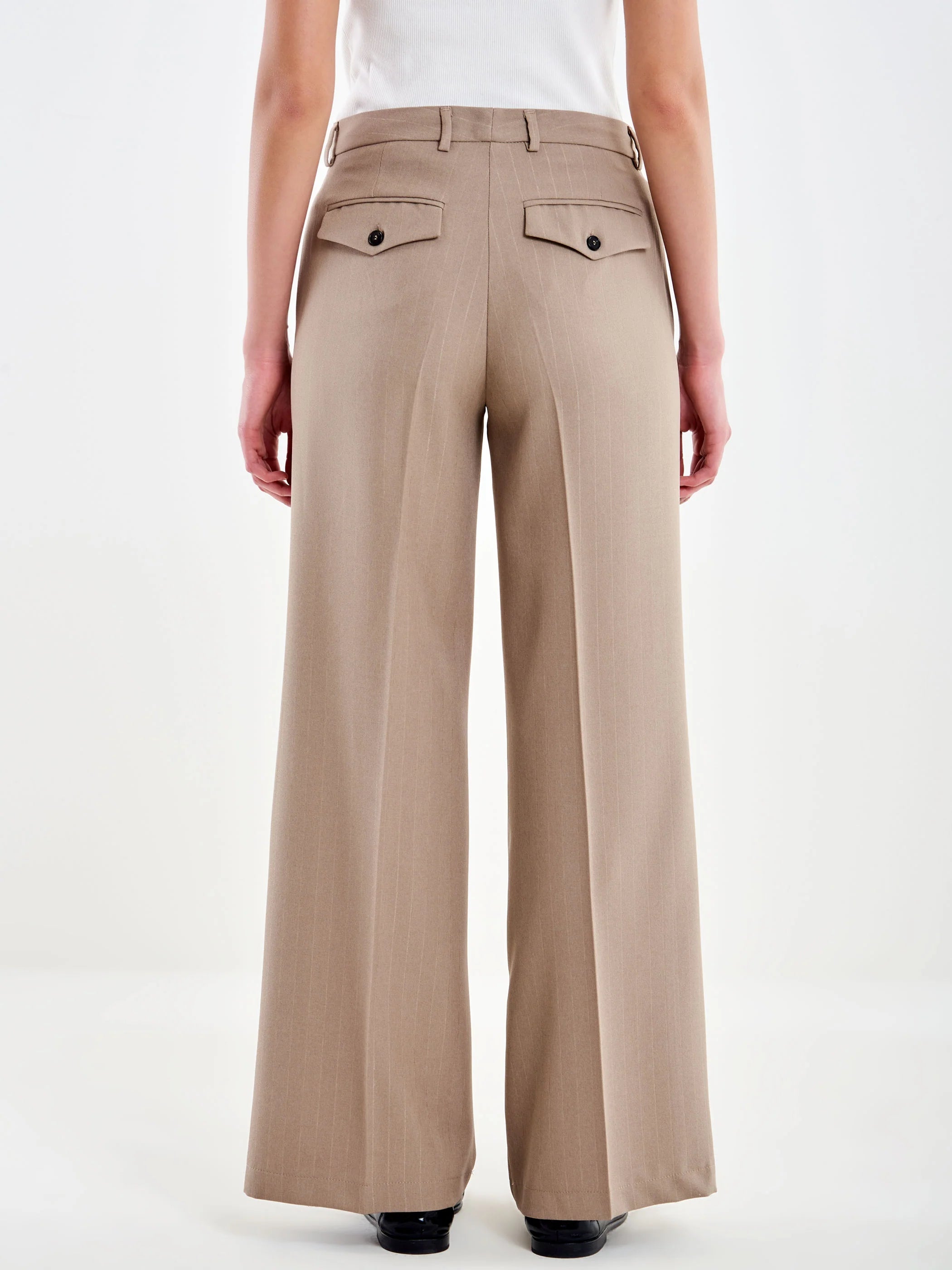 Pantalone pallazzo gessato