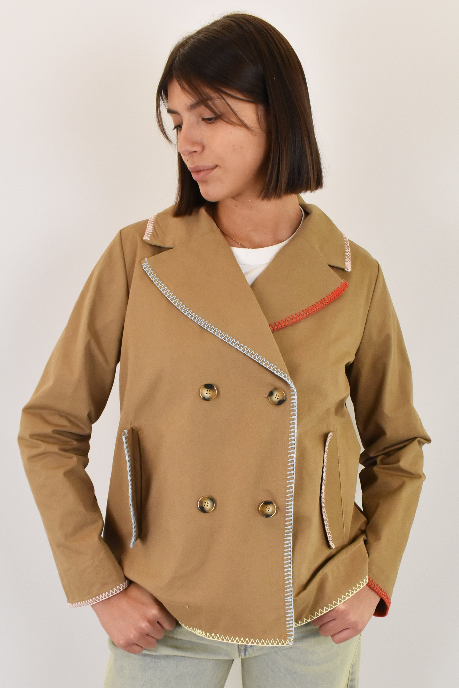 Trench ricami arcobaleno