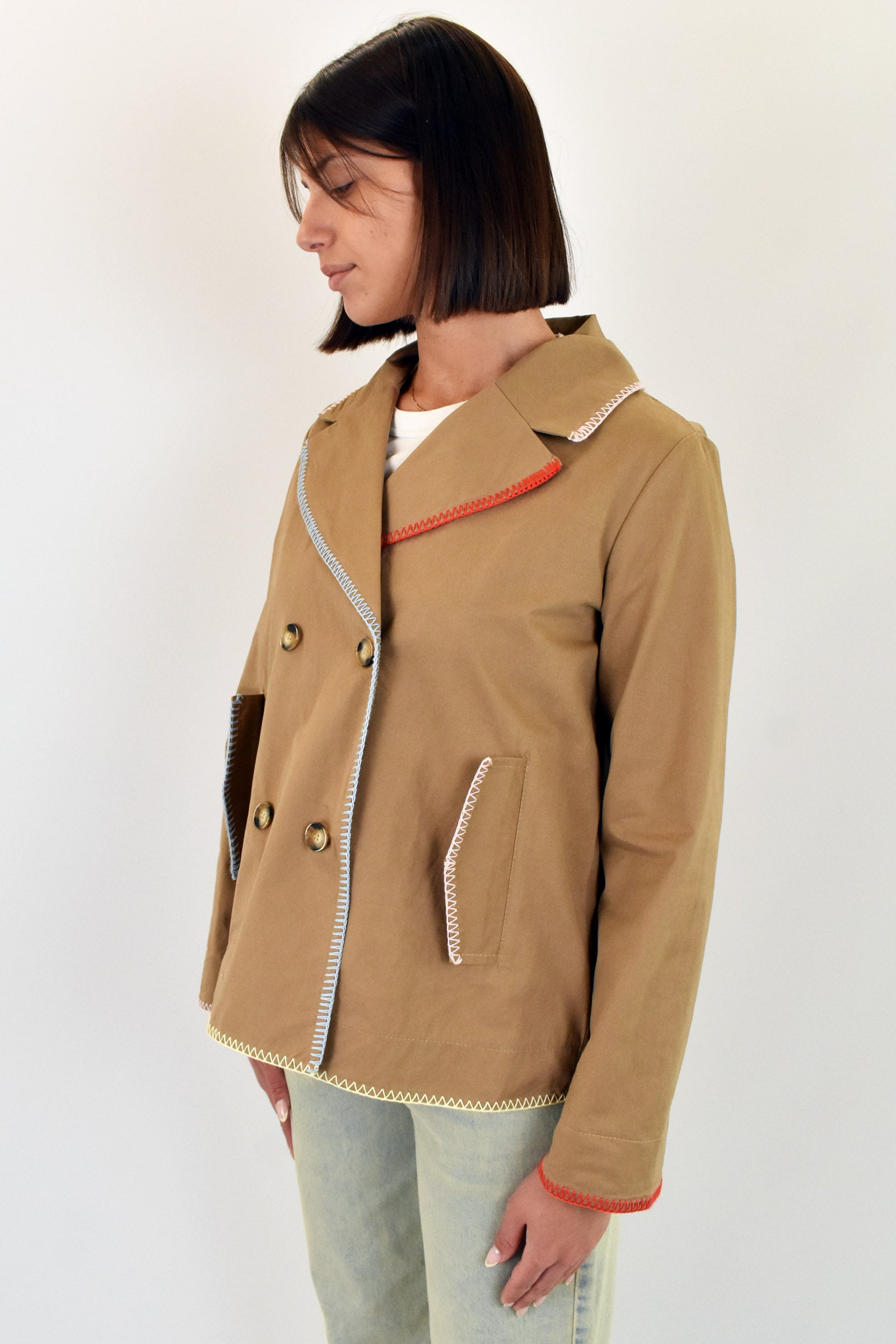Trench ricami arcobaleno